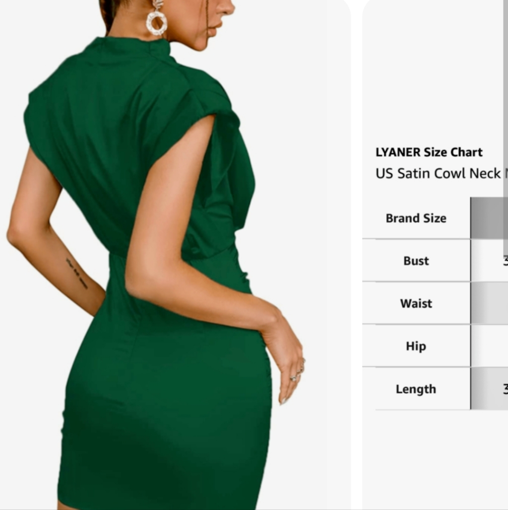 Green Satin Dress Great For Date Night Or Party. Nwot